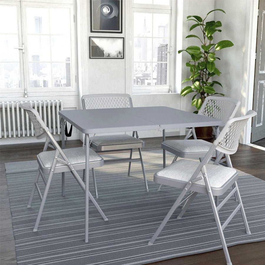 Cosco XL Fold-in-Half Card Table - Four Leg Base - 4 Legs - 200 lb Capacity - 38.50" Table Top Width x 38.50" Table Top 