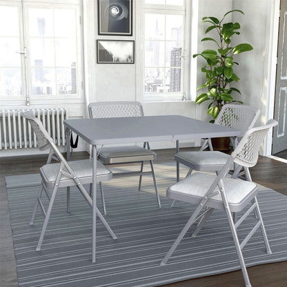 Cosco XL Fold-in-Half Card Table - Four Leg Base - 4 Legs - 200 lb Capacity - 38.50" Table Top Width x 38.50" Table Top 