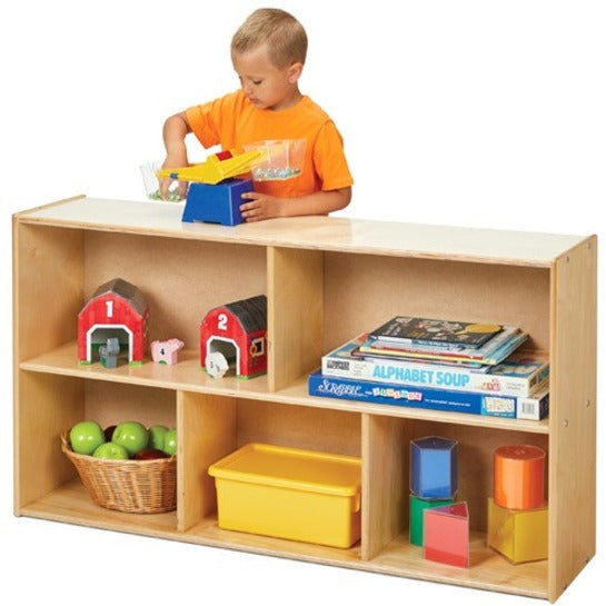 young Time 3-Shelf Storage Unit - 5 Compartment(s) - 2 Shelf(ves) - 26.50" Height x 48" Width x 12" Depth - 1 Each