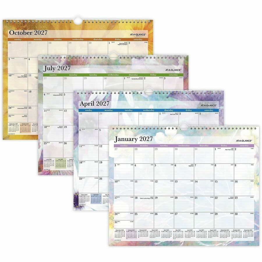 At-A-Glance Dreams Wall Calendar - Medium - Julian Dates - Monthly - 12 Month - January 2027 to December 2027 - 1 Month 