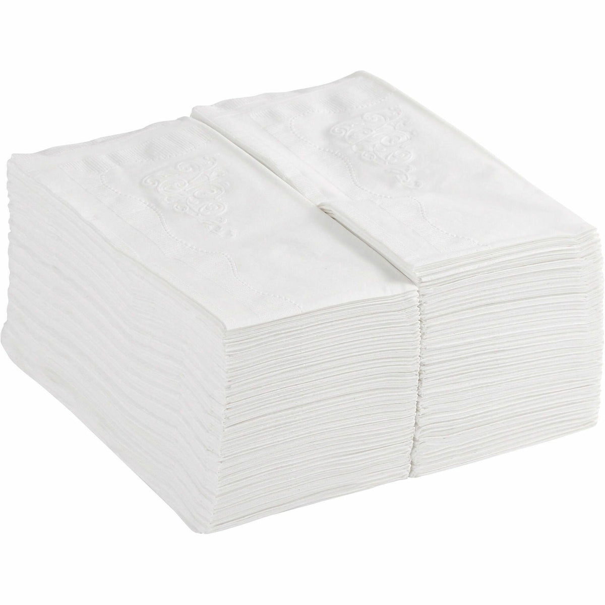 Dixie Dinner Napkin - 2 Ply - 1/8 Fold - 15" Width x 16" Length - Scrollwork Pattern - White - 126 / Pack