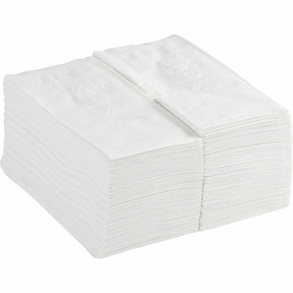 Dixie Dinner Napkin - 2 Ply - 1/8 Fold - 15" Width x 16" Length - Scrollwork Pattern - White - 126 / Pack