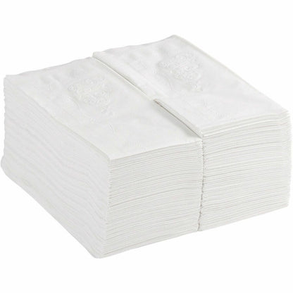 Dixie Dinner Napkin - 2 Ply - 1/8 Fold - 15" Width x 16" Length - Scrollwork Pattern - White - 126 / Pack