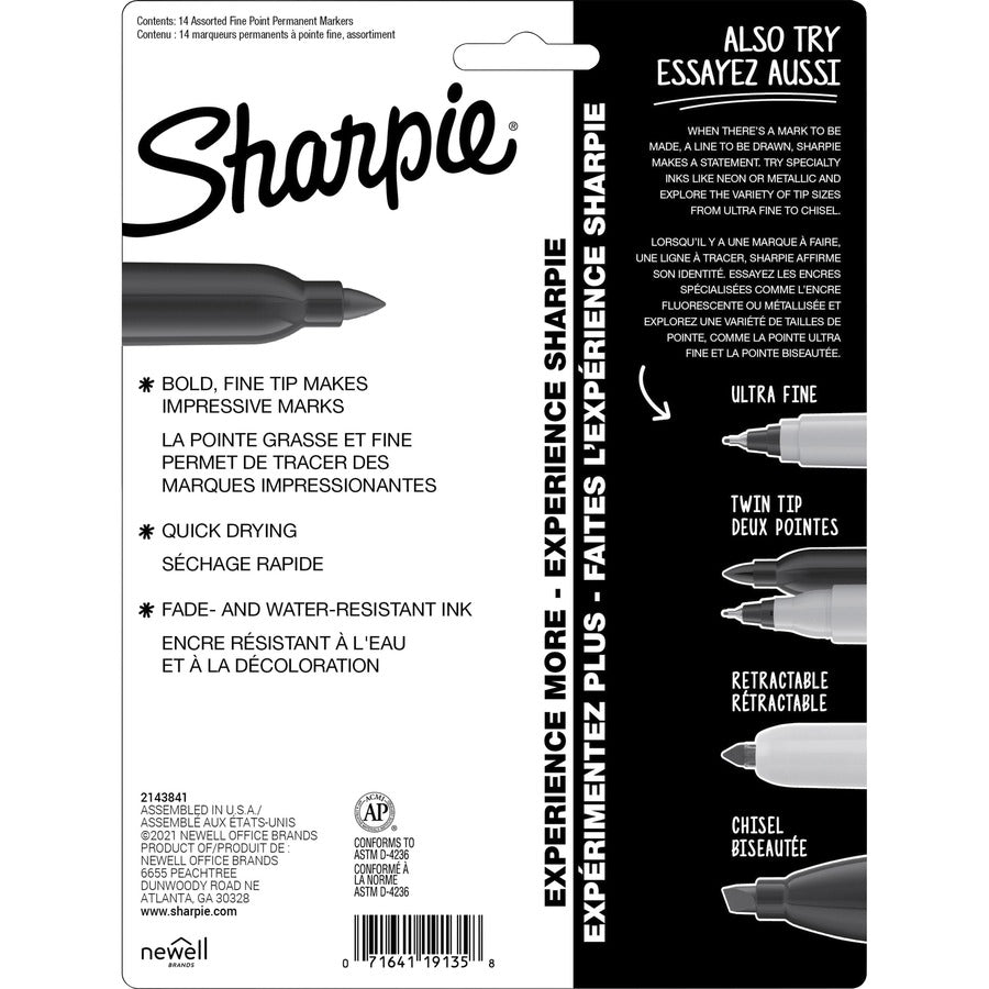 Sharpie Mystic Gems Permanent Markers - Multi Ink - 14 / Pack