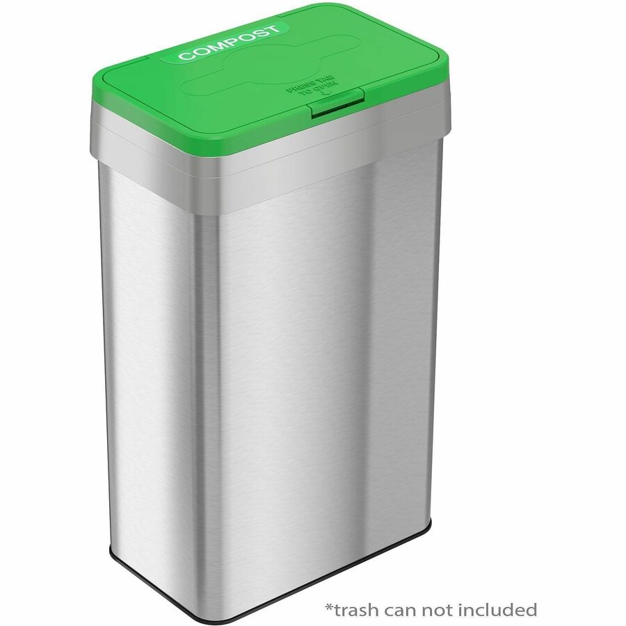 HLS Commercial Rectangular Open Top Compost Bin/Lid - Rectangular - Gray - 1 Each