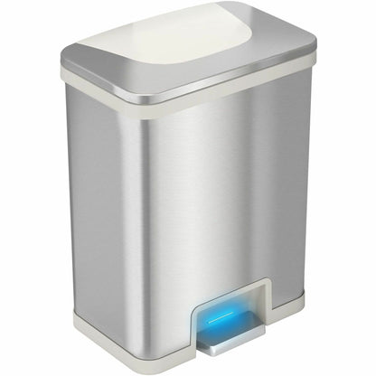 HLS Commercial 13-Gallon Pedal-Sensor Trash Can - Deodorizer - 13 gal Capacity - Rectangular - Touchless - 1 Each