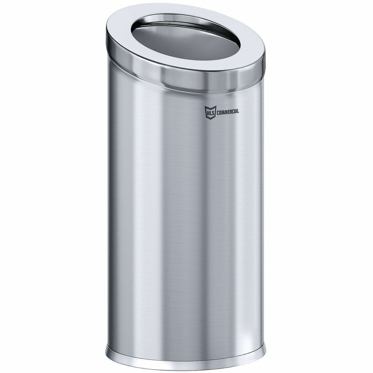 HLS Commercial 15-Gallon Round Open Top Trash Can - 15 gal Capacity - Round - Removable Lid, Handle, Smudge Resistant, E