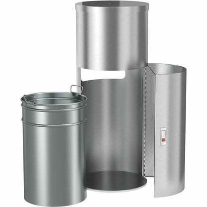 HLS Commercial Gym Wipe Dispenser 9-Gallon Trash Can - Lockable - 9 gal Capacity - Round - 1 Each