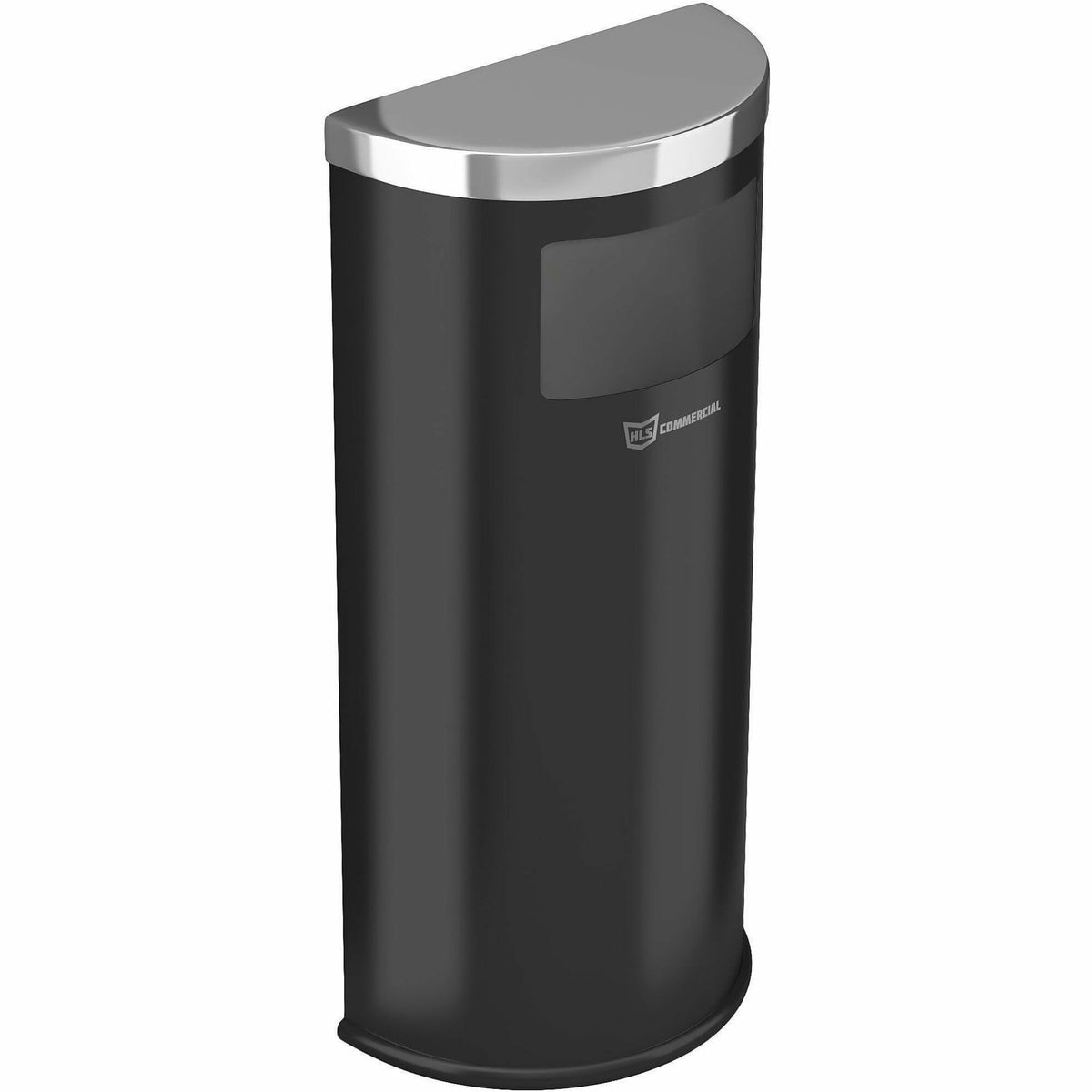 HLS Commercial 9-Gallon Half-Round Side-Entry Trash Can - 9 gal Capacity - Half-round - 1 Each