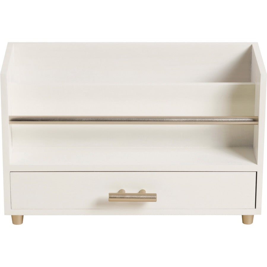 U Brands Juliet Letter Sorter - 6" Height x 3.80" Width x 9.50" Depth - Desktop - Sturdy, Durable, Pull-out Drawer - Whi