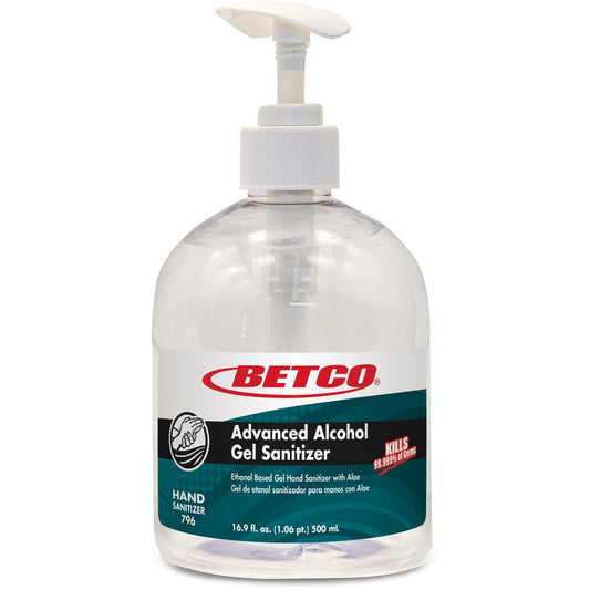 Betco Hand Sanitizer Gel - Fresh & Light Scent - 16.91 fl oz - Pump Bottle Dispenser - Kill Germs - Skin, Hand - Moistur