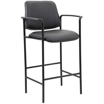 Boss Square Back Stool - Black Seat Color - Vinyl Seat Material - Black Back Color - Black Frame Color - Armrest - 1 Eac
