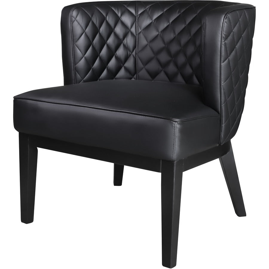 Boss Ava Accent Chair - Black Seat Color - Plush Seat Material - Black Back Color - Four-legged Base - 1 Each