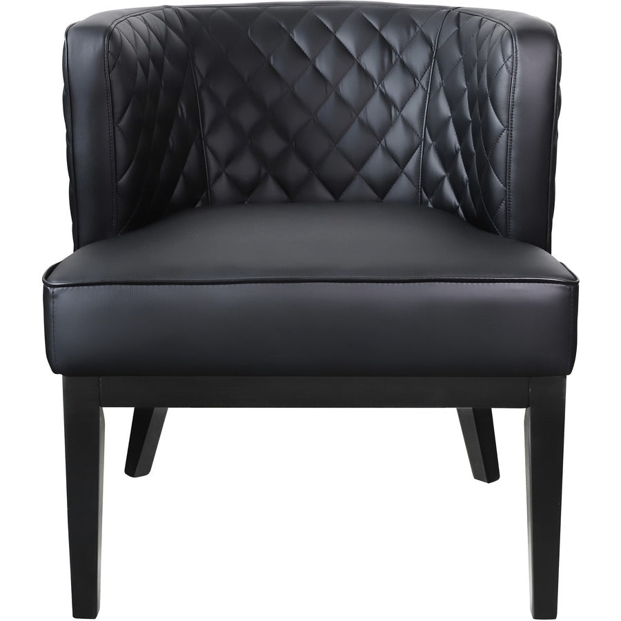 Boss Ava Accent Chair - Black Seat Color - Plush Seat Material - Black Back Color - Four-legged Base - 1 Each