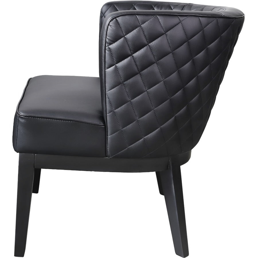 Boss Ava Accent Chair - Black Seat Color - Plush Seat Material - Black Back Color - Four-legged Base - 1 Each