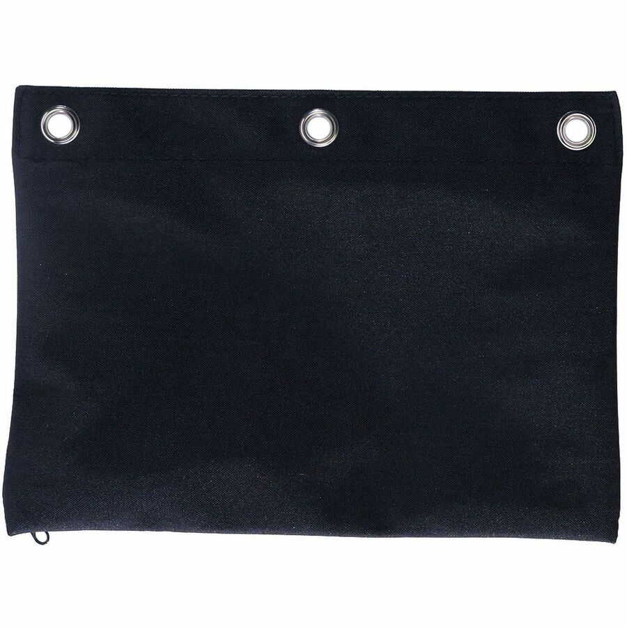 Business Source Binder Pencil Pouch - 10" Height x 7.4" Width - Black - 6 / Pack