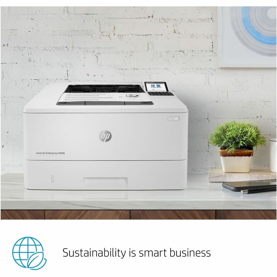 HP LaserJet Enterprise M406dn Desktop Laser Printer - Monochrome - 40 ppm Mono - 1200 x 1200 dpi Print - Automatic Duple