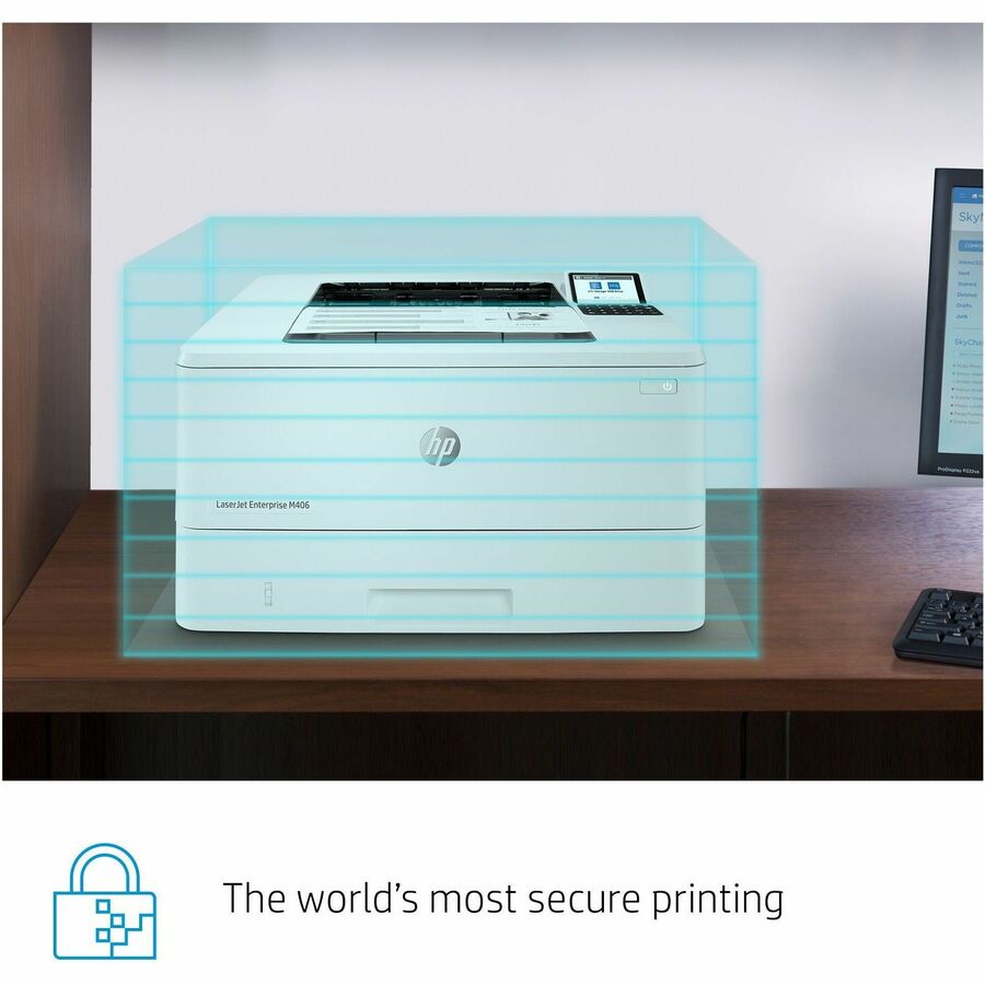 HP LaserJet Enterprise M406dn Desktop Laser Printer - Monochrome - 40 ppm Mono - 1200 x 1200 dpi Print - Automatic Duple