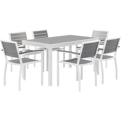 KFI Gray Indoor/Outdoor Furniture - Rectangle - 29" Height x 32" Width x 55" Depth - Gray Table Top - 1 Each