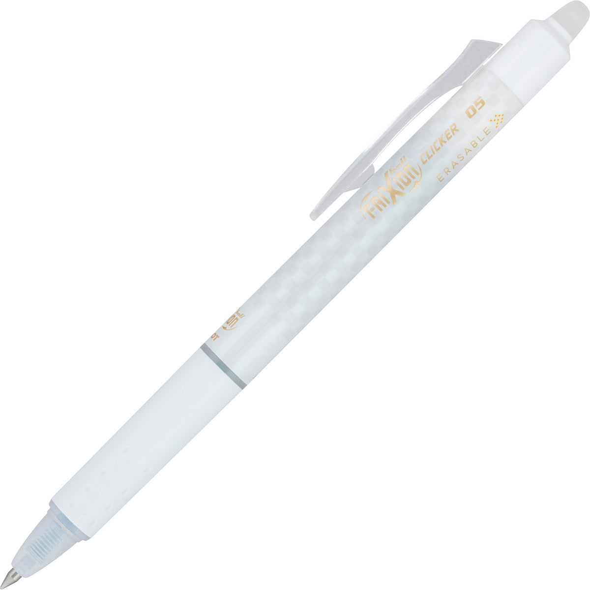 Pilot Erasable Gel Ink Pens - Extra Fine 0.5 mm Point Size - Refillable - Retractable - Black Gel-based Ink - White Barr