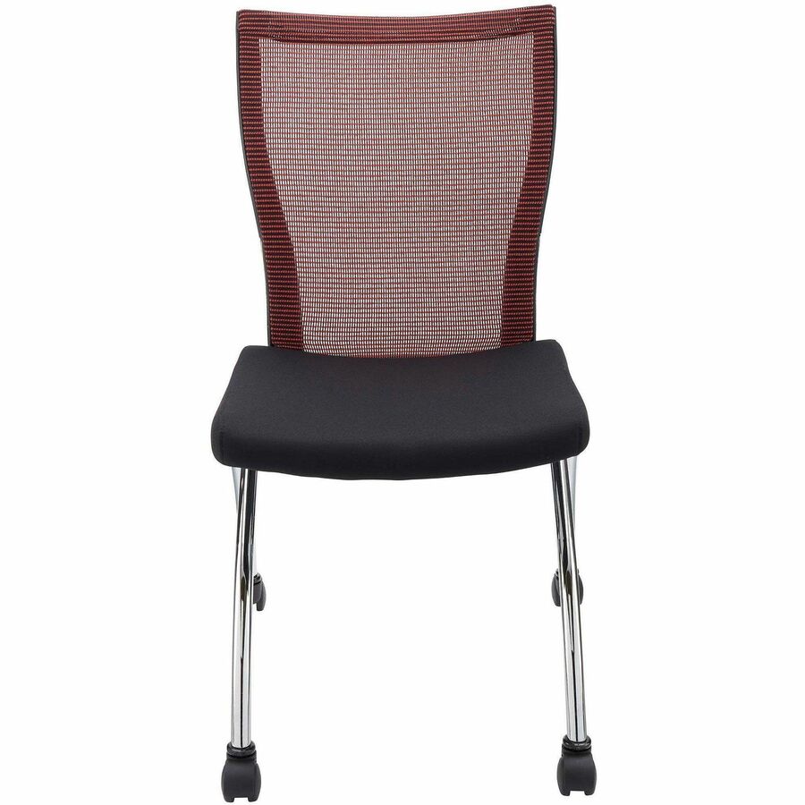 Safco Valore High Back Training Chair - Black Seat Color - Foam Seat Material - Red Back Color - Steel, Chrome Frame Mat