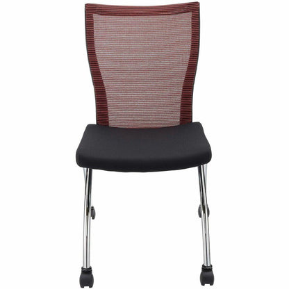 Safco Valore High Back Training Chair - Black Seat Color - Foam Seat Material - Red Back Color - Steel, Chrome Frame Mat