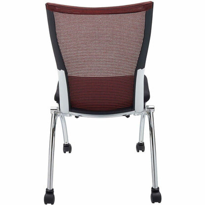 Safco Valore High Back Training Chair - Black Seat Color - Foam Seat Material - Red Back Color - Steel, Chrome Frame Mat
