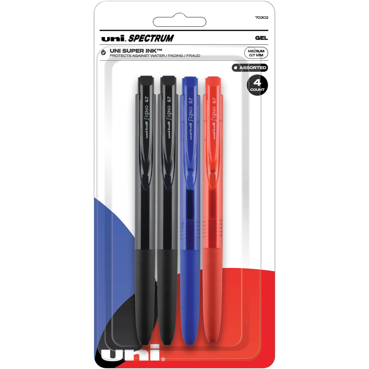uniball™ Spectrum Gel Pen - 0.7 mm Medium Pen Point - Multi Ink - Gel-based - 4 / Pack