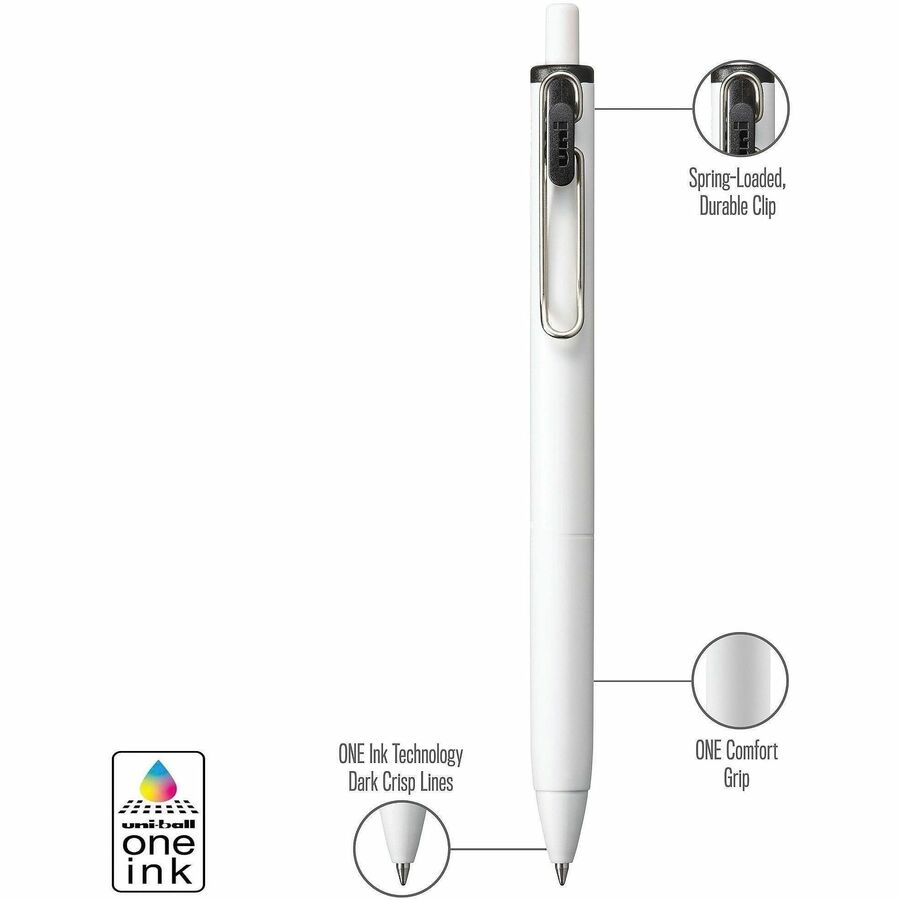 uniball™ ONE Gel Pen - 0.7 mm Medium Pen Point - Multi Ink - Gel-based - 4 / Pack