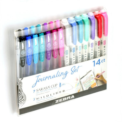 Zebra SARASA Clip Pen/MIDLINER Marker Journaling Set - 0.5 mm, 1 mm Pen Point Size - Broad, Fine Marker Point - 14 / Pac