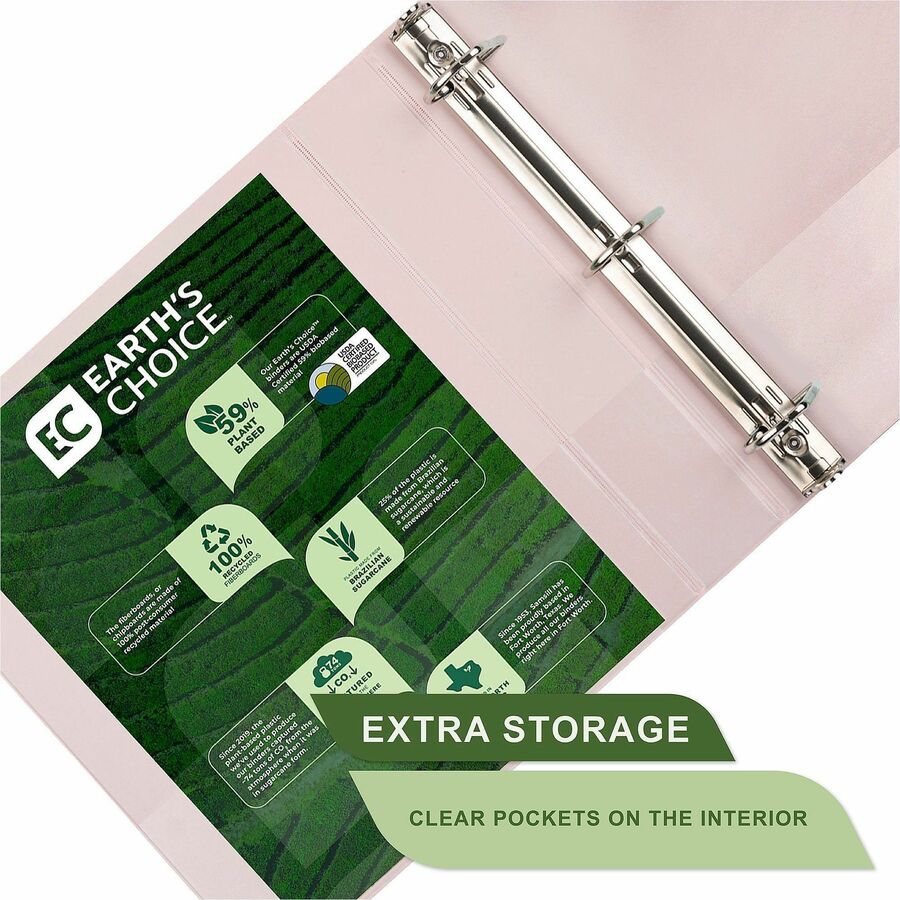 Samsill Eco-Conscious View Binder - 1 1/2" Binder Capacity - Letter - 8 1/2" x 11" Sheet Size - Fastener: D-Ring - Pocke