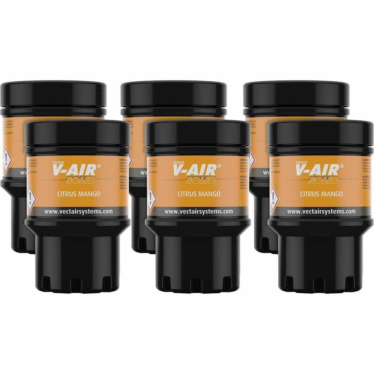 Vectair Systems V-Air MVP Dispenser Fragrance Refill - Spray - 6000 ft³ - Citrus Mango - 60 Day - Odor Neutralizer - 6 /
