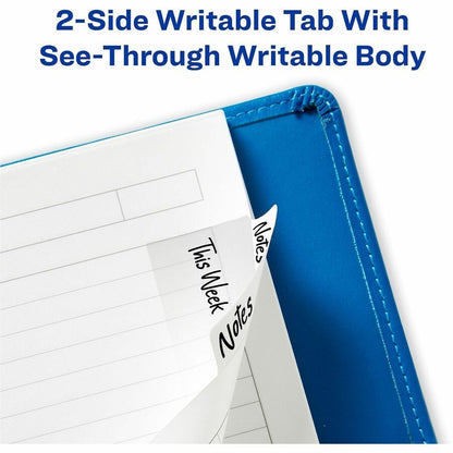 Avery® Ultra Tabs Repositionable Multi-Use Tabs - 24 Tab(s) - 8 Tab(s)/Set - Removable - Clear Film, White Paper Tab(s) 