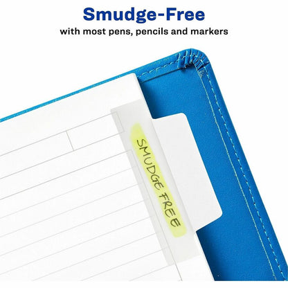 Avery® Ultra Tabs Repositionable Margin Tabs - 24 Tab(s) - 6 Tab(s)/Set - Removable - Clear Film, White Paper Tab(s) - 2