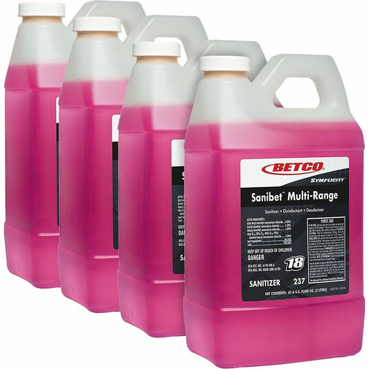 Betco Symplicity FastDraw 18 Sanibet MultiRange Sanitizer - For Utensil, Pot, Pan, Food Processing Equipment, Floor, Wal