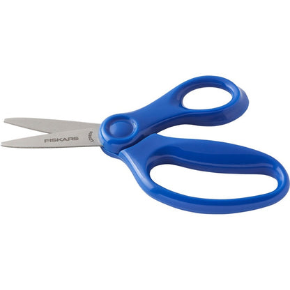 Fiskars 5" Pointed-tip Kids Scissors - 5" Overall Length Safety Edge Blade - Pointed Tip - Blue - 1 Each