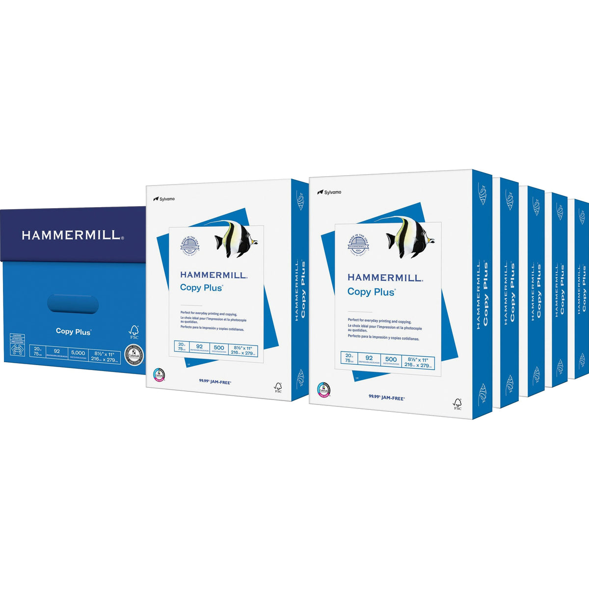 Hammermill Copy Plus Paper - White - 92 Brightness - Letter - 8 1/2" x 11" - 20 lb Basis Weight - FSC - Acid-free, Quick