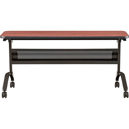 Safco Flip-N-Go Rectangular Training Table - Biltmore Cherry Rectangle Top - Black Base - 150 lb Capacity - 1 Each