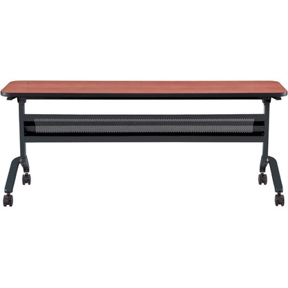 Safco Flip-N-Go Rectangular Training Table - Biltmore Cherry Rectangle Top - Black Base - 150 lb Capacity - 1 Each