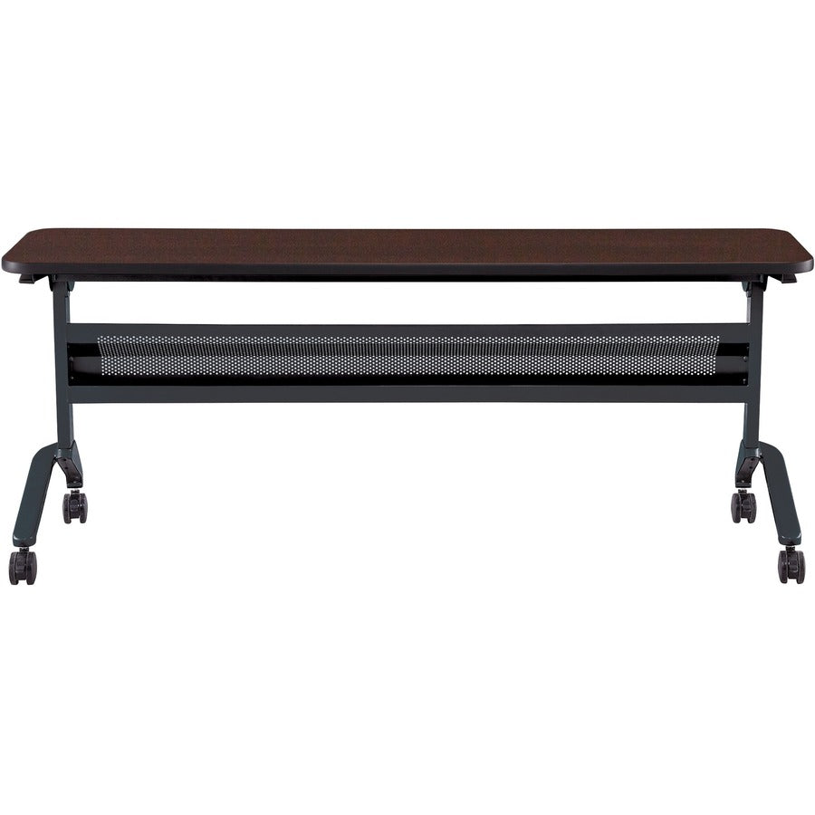 Safco Flip-N-Go Rectangular Training Table - Mocha Rectangle Top - Black Base - 150 lb Capacity - 1 Each