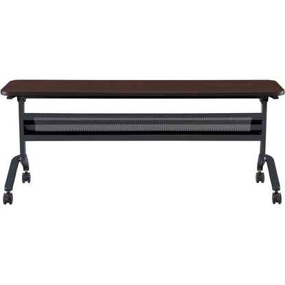 Safco Flip-N-Go Rectangular Training Table - Mocha Rectangle Top - Black Base - 150 lb Capacity - 1 Each
