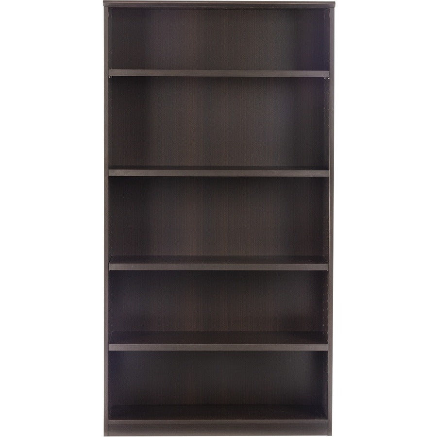 Safco Medina Mocha Laminate Office Unit - 1" Thickness Shelf, 68" Height x 36" Width x 13" Depth Bookshelf - 5 Shelve(s)