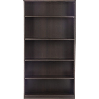 Safco Medina Mocha Laminate Office Unit - 1" Thickness Shelf, 68" Height x 36" Width x 13" Depth Bookshelf - 5 Shelve(s)