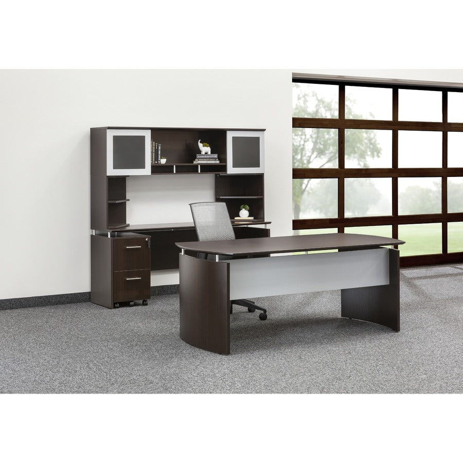 Safco Medina Mocha Laminate Office Unit - 20" Height x 15" Width x 15" Depth - 2 Shelve(s) - Beveled Edge - 1 Each