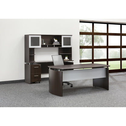 Safco Medina Mocha Laminate Office Unit - 20" Height x 15" Width x 15" Depth - 2 Shelve(s) - Beveled Edge - 1 Each