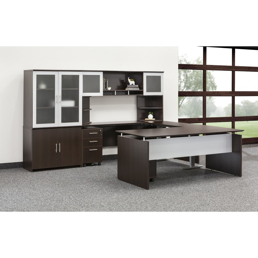 Safco Medina Mocha Laminate Office Unit - 20" Height x 15" Width x 15" Depth - 2 Shelve(s) - Beveled Edge - 1 Each