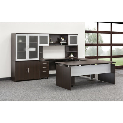 Safco Medina Mocha Laminate Office Unit - 20" Height x 15" Width x 15" Depth - 2 Shelve(s) - Beveled Edge - 1 Each