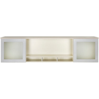 Safco Medina Textured Sea Salt Laminate Unit - 18.3" Height x 63" Width x 15" Depth - 2 Door(s) - 4 Shelve(s) - Beveled 