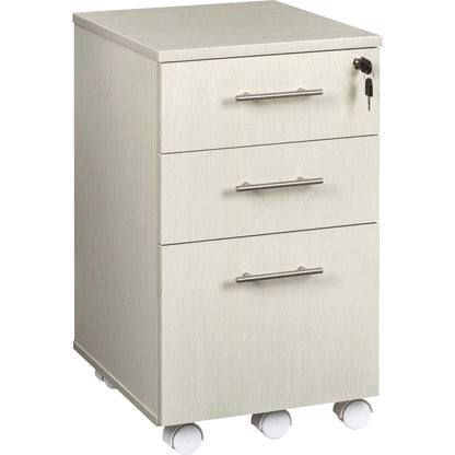 Safco Medina Mobile Pedestal - 26.8" Height x 15.5" Width x 18" Depth - Total Drawer(s): 3 - Single Pedestal - Beveled E