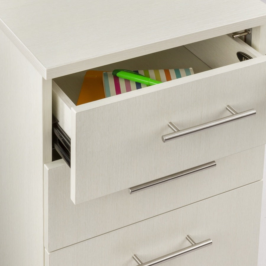 Safco Medina Mobile Pedestal - 26.8" Height x 15.5" Width x 18" Depth - Total Drawer(s): 3 - Single Pedestal - Beveled E
